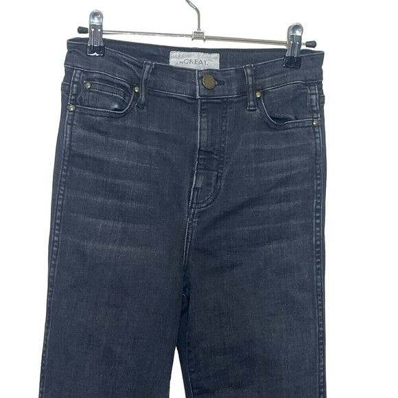THE GREAT. The Super High Rise Jeans Women’s Size 25 Black Washed Skinny Fit - Picture 3 of 12